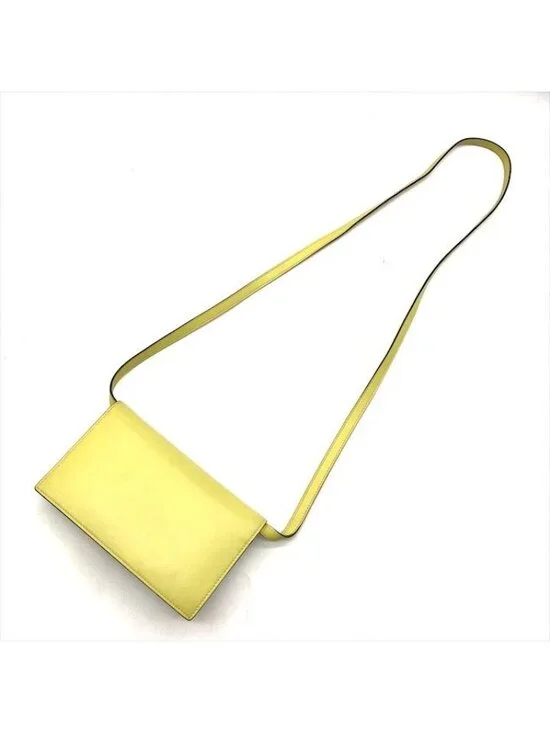 Gucci Interlocking 2-Way Shoulder Bag Wallet Lime Yellow Leather - Picture 2 of 10